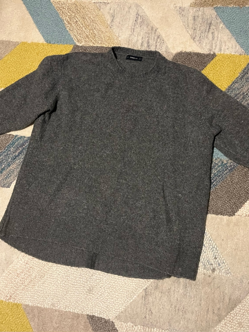 Zara Gray Crewneck Knit Sweater